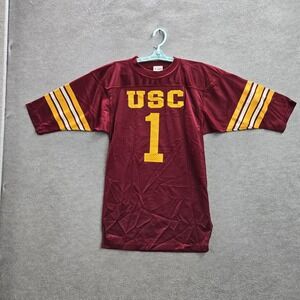 VINTAGE USC Trojans Men Jersey S Maroon‎ Nylon Southern Athletic 1097 90s USA